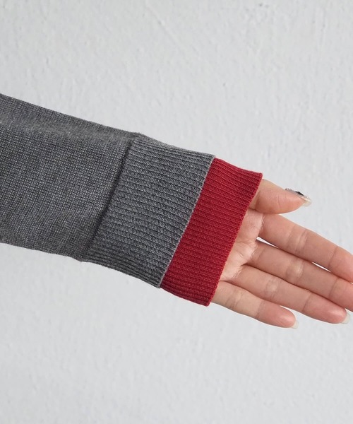 tiptop（ティップトップ）の「配色レイヤードクルーネックカーディガン（カーディガン/ボレロ・レディース・ネイビー/チャコールグレー/グレー/レッド・FREE）」の16枚目の写真