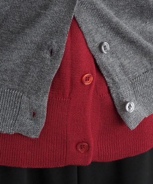 tiptop（ティップトップ）の「配色レイヤードクルーネックカーディガン（カーディガン/ボレロ・レディース・ネイビー/チャコールグレー/グレー/レッド・FREE）」の17枚目の写真
