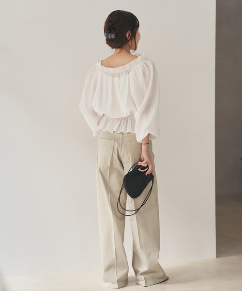 plage（プラージュ）の「Healthy denim / ヘルシーデニム 別注 WIDE デニムパンツ(ベージュ)（デニムパンツ・レディース・ベージュ系その他・24/23/25）」の6枚目の写真