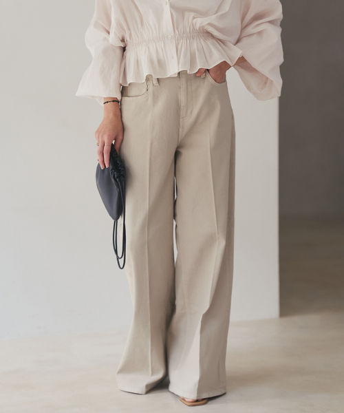 plage（プラージュ）の「Healthy denim / ヘルシーデニム 別注 WIDE デニムパンツ(ベージュ)（デニムパンツ・レディース・ベージュ系その他・24/23/25）」の7枚目の写真