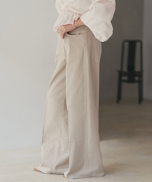 plage（プラージュ）の「Healthy denim / ヘルシーデニム 別注 WIDE デニムパンツ(ベージュ)（デニムパンツ・レディース・ベージュ系その他・24/23/25）」の8枚目の写真