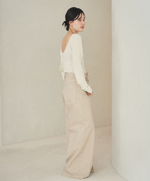 plage（プラージュ）の「Healthy denim / ヘルシーデニム 別注 WIDE デニムパンツ(ベージュ)（デニムパンツ・レディース・ベージュ系その他・24/23/25）」の11枚目の写真