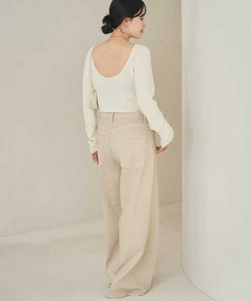 plage（プラージュ）の「Healthy denim / ヘルシーデニム 別注 WIDE デニムパンツ(ベージュ)（デニムパンツ・レディース・ベージュ系その他・24/23/25）」の12枚目の写真