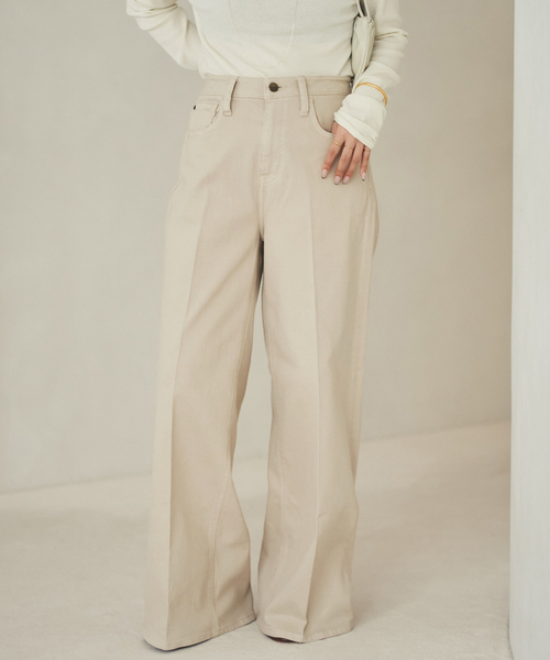 plage（プラージュ）の「Healthy denim / ヘルシーデニム 別注 WIDE デニムパンツ(ベージュ)（デニムパンツ・レディース・ベージュ系その他・24/23/25）」の13枚目の写真