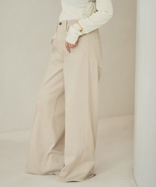 plage（プラージュ）の「Healthy denim / ヘルシーデニム 別注 WIDE デニムパンツ(ベージュ)（デニムパンツ・レディース・ベージュ系その他・24/23/25）」の15枚目の写真