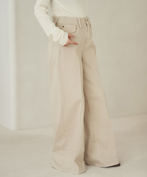 plage（プラージュ）の「Healthy denim / ヘルシーデニム 別注 WIDE デニムパンツ(ベージュ)（デニムパンツ・レディース・ベージュ系その他・24/23/25）」の16枚目の写真