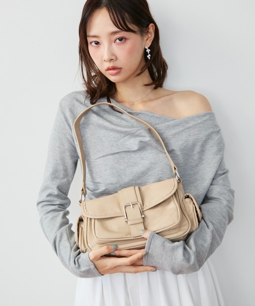 krahe(クレーエ)の「フロントバックル ポケットショルダーバッグ(ショルダーバッグ・レディース・ホワイト/ベージュ/ブラウン・FREE)」の16枚目の写真