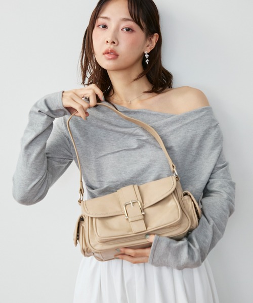 krahe(クレーエ)の「フロントバックル ポケットショルダーバッグ(ショルダーバッグ・レディース・ホワイト/ベージュ/ブラウン・FREE)」の17枚目の写真