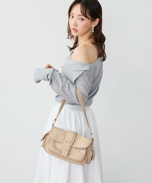 krahe(クレーエ)の「フロントバックル ポケットショルダーバッグ(ショルダーバッグ・レディース・ホワイト/ベージュ/ブラウン・FREE)」の19枚目の写真