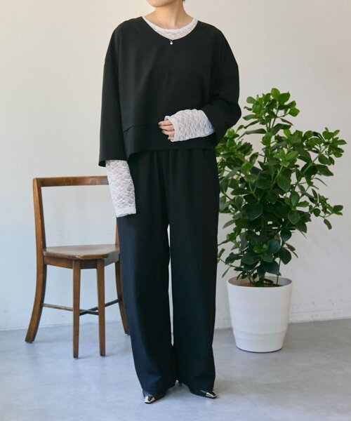 ear PAPILLONNER(イアパピヨネ)の「シアーレーストップス【SUM1 STYLE】(Tシャツ/カットソー・レディース・ブラック/ホワイト・FREE)」の11枚目の写真