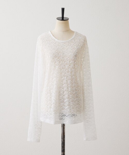 ear PAPILLONNER(イアパピヨネ)の「シアーレーストップス【SUM1 STYLE】(Tシャツ/カットソー・レディース・ブラック/ホワイト・FREE)」の14枚目の写真