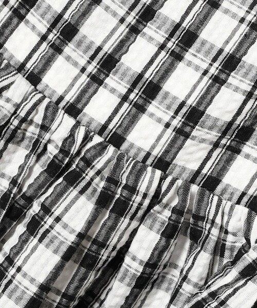 CAROLINA GLASER（カロリナ グレイサー）の「ベロアリボン チェック ミモレ丈 キャミソール ワンピース（ワンピース・レディース・サックスブルー/ブラック・ONE SIZE）」の6枚目の写真