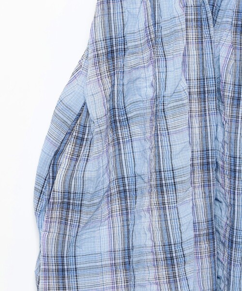 CAROLINA GLASER（カロリナ グレイサー）の「ベロアリボン チェック ミモレ丈 キャミソール ワンピース（ワンピース・レディース・サックスブルー/ブラック・ONE SIZE）」の9枚目の写真