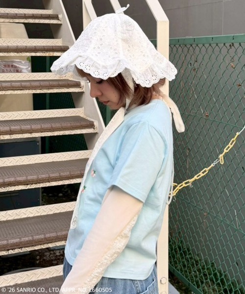 Candy Stripper(キャンディストリッパー)の「【COROCOROKURIRIN】FLOWER LACE HAT(ハット・レディース・オフホワイト・FREE)」の8枚目の写真
