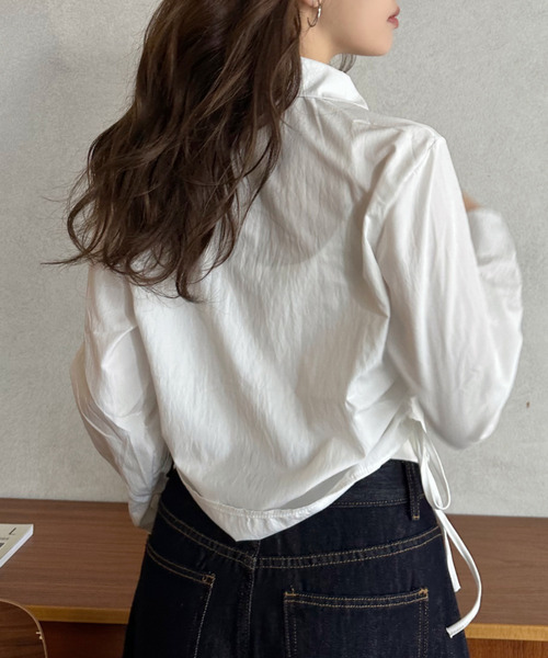 Eclat one(エクラワン)の「【Eclat one】サイドリボン ウエストシェイプ シャツ(シャツ/ブラウス・レディース・グレー/ブラウン/ホワイト・FREE)」の16枚目の写真