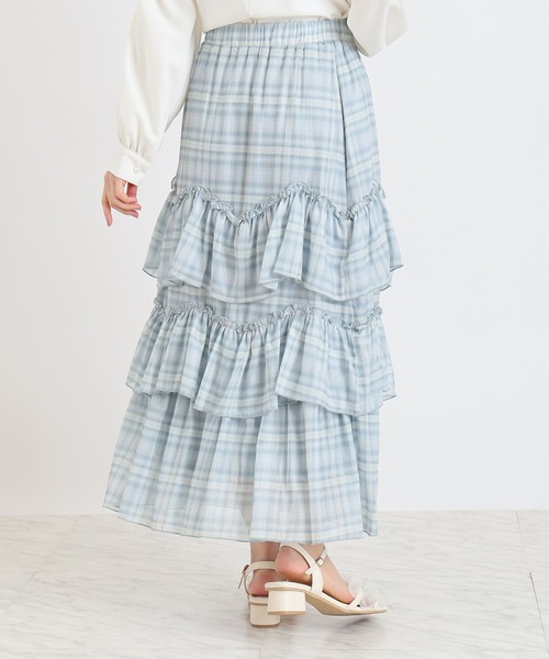 ASTORIA ODIER(アストリアオディール)の「エアリーティアードスカート(スカート・レディース・ミント/ラベンダー/ピンク/アイボリー・MEDIUM)」の16枚目の写真