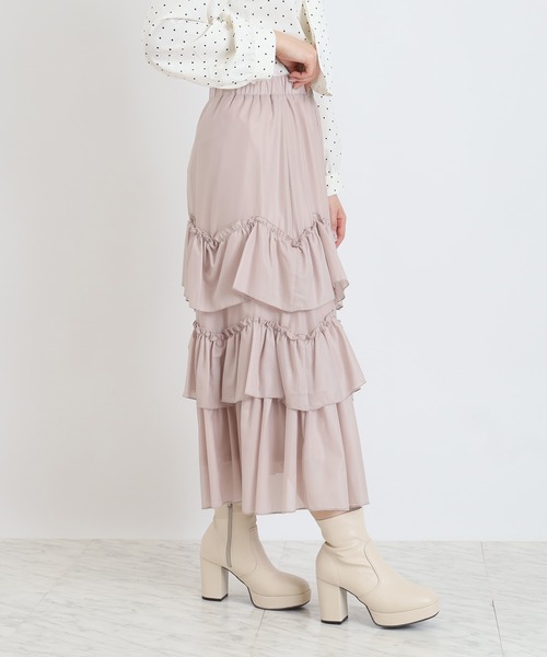 ASTORIA ODIER(アストリアオディール)の「エアリーティアードスカート(スカート・レディース・ミント/ラベンダー/ピンク/アイボリー・MEDIUM)」の19枚目の写真