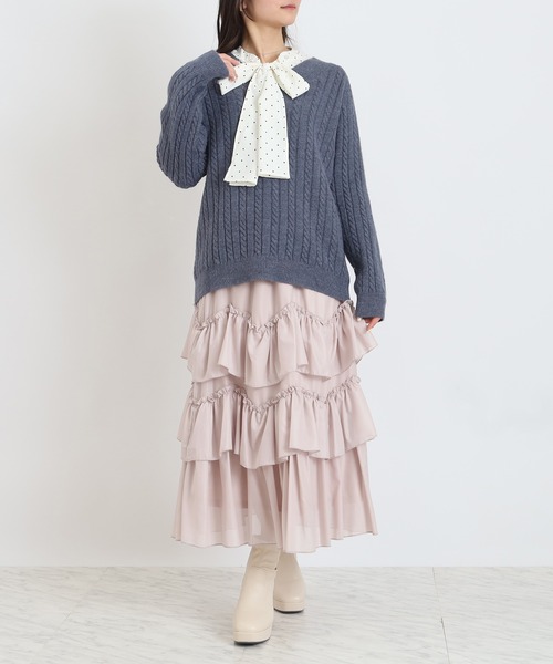 ASTORIA ODIER(アストリアオディール)の「エアリーティアードスカート(スカート・レディース・ミント/ラベンダー/ピンク/アイボリー・MEDIUM)」の21枚目の写真