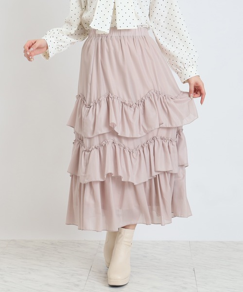 ASTORIA ODIER(アストリアオディール)の「エアリーティアードスカート(スカート・レディース・ミント/ラベンダー/ピンク/アイボリー・MEDIUM)」の18枚目の写真