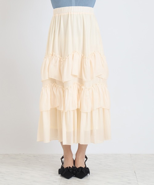 ASTORIA ODIER(アストリアオディール)の「エアリーティアードスカート(スカート・レディース・ミント/ラベンダー/ピンク/アイボリー・MEDIUM)」の12枚目の写真