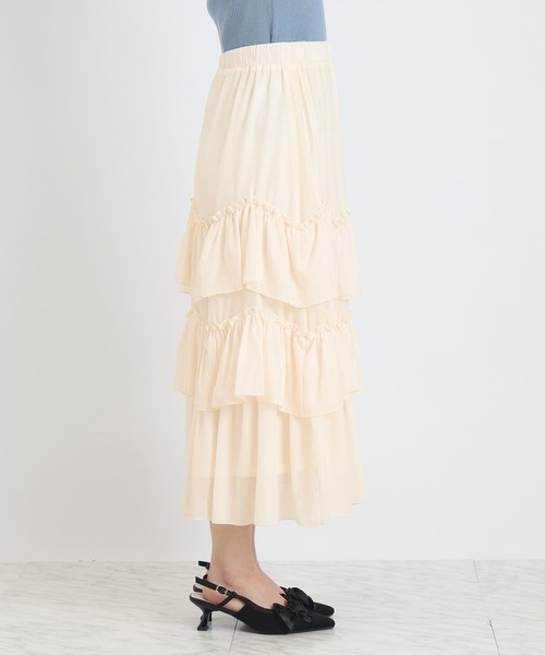 ASTORIA ODIER(アストリアオディール)の「エアリーティアードスカート(スカート・レディース・ミント/ラベンダー/ピンク/アイボリー・MEDIUM)」の13枚目の写真