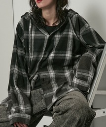 Alfred Alex | 【Alfred Alex】グラデーション チェック フードシャツ(シャツ/ブラウス)