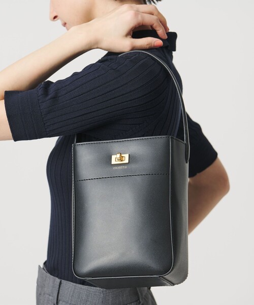 ORSETTO（オルセット）の「【一部別注】＜ORSETTO＞SCATOLA バッグ（ハンドバッグ・レディース・ベージュ/ブラック・FREE）」の2枚目の写真