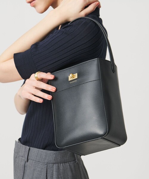 ORSETTO（オルセット）の「【一部別注】＜ORSETTO＞SCATOLA バッグ（ハンドバッグ・レディース・ベージュ/ブラック・FREE）」の3枚目の写真