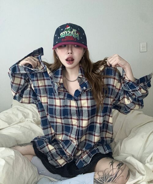 QT8 GARMENTS(キューティーエイトガーメント)の「LB Rustic Core Flannel Check Shirt (Blue)(シャツ/ブラウス・レディース・その他・X-LARGE/LARGE/MEDIUM)」の8枚目の写真