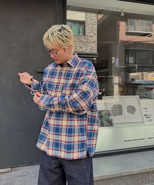 QT8 GARMENTS(キューティーエイトガーメント)の「LB Rustic Core Flannel Check Shirt (Blue)(シャツ/ブラウス・レディース・その他・X-LARGE/LARGE/MEDIUM)」の5枚目の写真