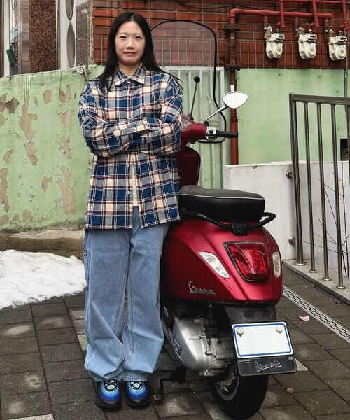 QT8 GARMENTS(キューティーエイトガーメント)の「LB Rustic Core Flannel Check Shirt (Blue)(シャツ/ブラウス・レディース・その他・X-LARGE/LARGE/MEDIUM)」の2枚目の写真