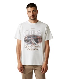 Short Sleeves Crew Neck Satin Patch Tee Tシャツ