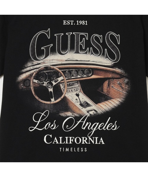 Guess（ゲス）の「Short Sleeves Crew Neck Satin Patch Tee Tシャツ（Tシャツ/カットソー・メンズ・ブラック/アイボリー・LARGE/MEDIUM/SMALL/X-LARGE）」の7枚目の写真