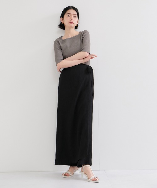 LE CERCLE par rope'(ルセルクルパーロペ)の「スクエアネックメランジ半袖ニットプルオーバー(ニット/セーター・レディース・ブルー系その他6/ブラウン系その他/ブラック系その他・FREE)」の9枚目の写真