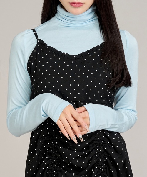 apres jour mignon（アプレジュールミニョン）の「クシュクシュインナー（Tシャツ/カットソー・レディース・ブルー/アイボリー/ピンク/イエロー・X-LARGE/フリー）」の2枚目の写真