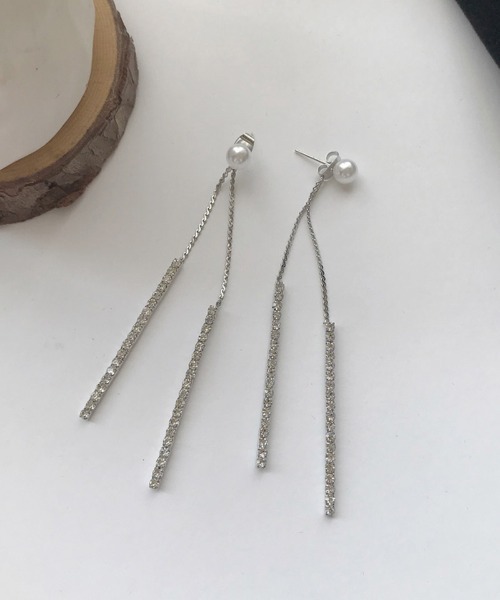 shoppinggo(ショッピングゴー)の「ピアス パール ロングピアス 揺れる アクセサリー 大人 お洒落 輝く(ピアス(両耳用)・レディース・シルバー・FREE)」の6枚目の写真