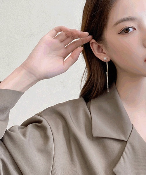 shoppinggo(ショッピングゴー)の「ピアス パール ロングピアス 揺れる アクセサリー 大人 お洒落 輝く(ピアス(両耳用)・レディース・シルバー・FREE)」の7枚目の写真