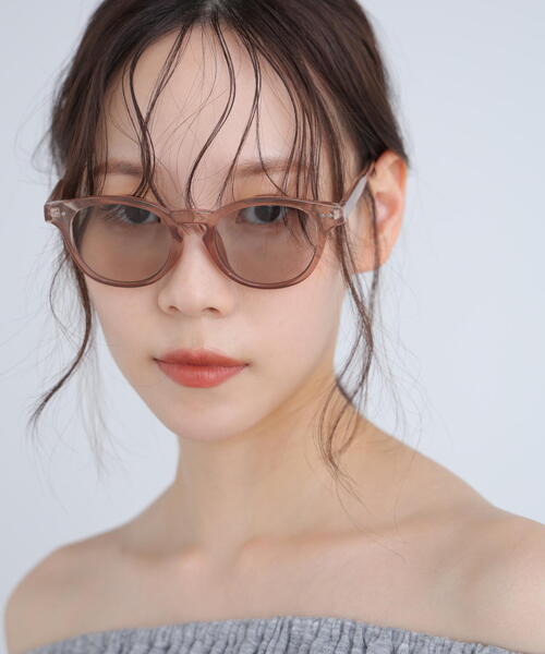 FREE'S MART（フリーズマート）の「ボストンサングラス（サングラス・レディース・ブラック/ベージュ/ブラウン・ﾌﾘ-）」の3枚目の写真