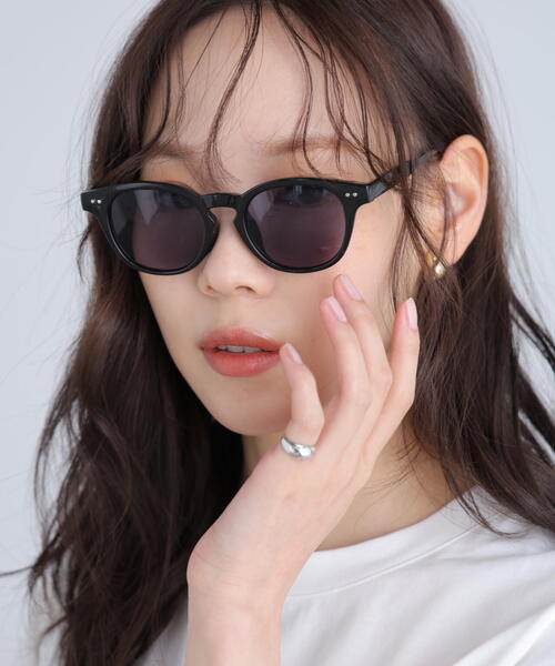 FREE'S MART（フリーズマート）の「ボストンサングラス（サングラス・レディース・ブラック/ベージュ/ブラウン・ﾌﾘ-）」の4枚目の写真