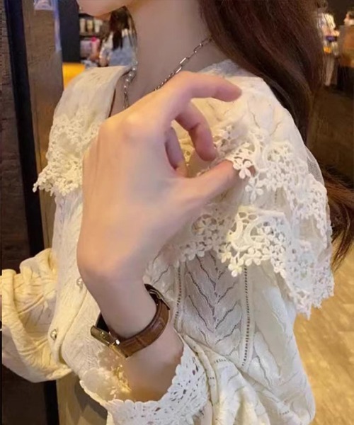 Flugge(フラッジー)の「シアーレースカラーブラウス(シャツ/ブラウス・レディース・アイボリー・LARGE/MEDIUM)」の5枚目の写真