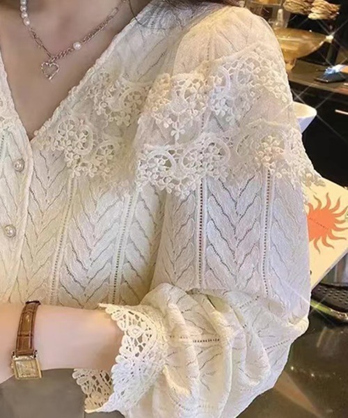 Flugge(フラッジー)の「シアーレースカラーブラウス(シャツ/ブラウス・レディース・アイボリー・LARGE/MEDIUM)」の7枚目の写真