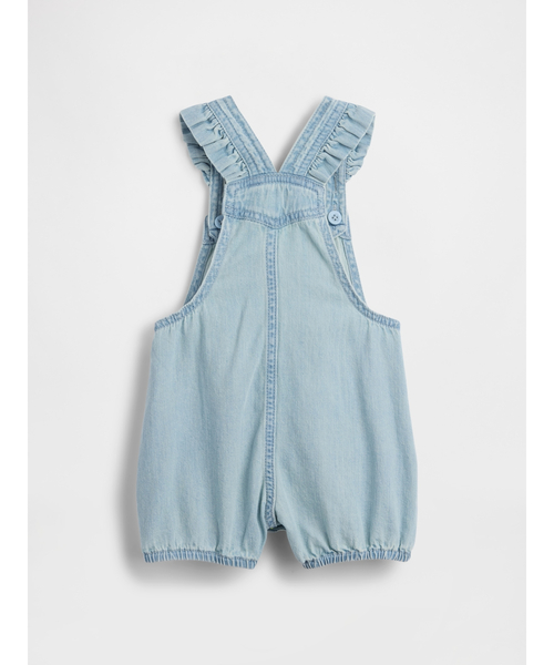 GAP(ギャップ)の「デニムショートオール (ベビー)(サロペット/オーバーオール・キッズ・インディゴブルー・90cm/80cm/70cm/60cm)」の2枚目の写真