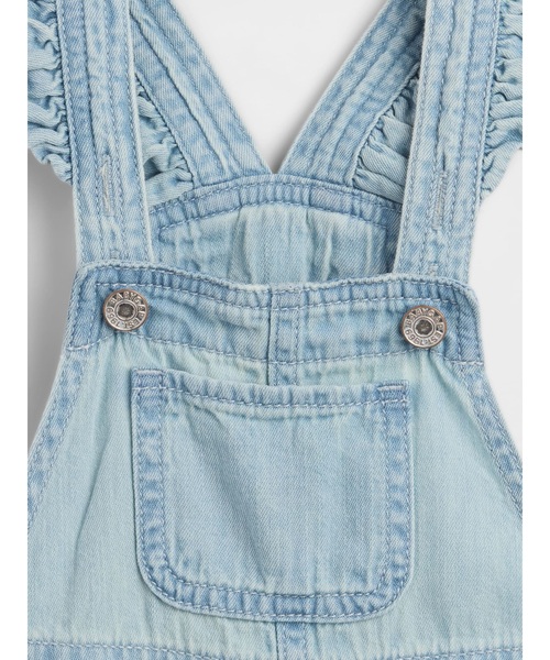 GAP(ギャップ)の「デニムショートオール (ベビー)(サロペット/オーバーオール・キッズ・インディゴブルー・90cm/80cm/70cm/60cm)」の3枚目の写真