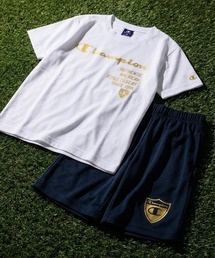 Champion（チャンピオン）の「2026SS Champion/チャンピオンUVカット 吸水速乾 スプリクトロゴプリント 半袖Tシャツ+ハーフパンツ セットアップ 上下セット（ルームウェア/パジャマ）」