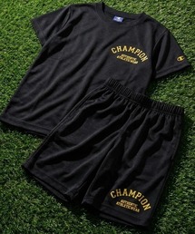 Champion（チャンピオン）の「2026SS Champion/チャンピオンUVカット 吸水速乾 スプリクトロゴプリント 半袖Tシャツ+ハーフパンツ セットアップ 上下セット（ルームウェア/パジャマ）」