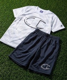 Champion（チャンピオン）の「2026SS Champion/チャンピオンUVカット 吸水速乾 スプリクトロゴプリント 半袖Tシャツ+ハーフパンツ セットアップ 上下セット（ルームウェア/パジャマ）」