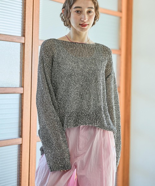 GEORGE'S（ジョージズ）の「メッシュニットプルオーバー（ニット/セーター・レディース・オフホワイト/ブラウン/ブラックミックス・FREE）」の21枚目の写真