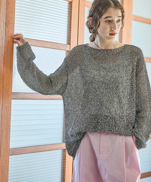 GEORGE'S（ジョージズ）の「メッシュニットプルオーバー（ニット/セーター・レディース・オフホワイト/ブラウン/ブラックミックス・FREE）」の22枚目の写真