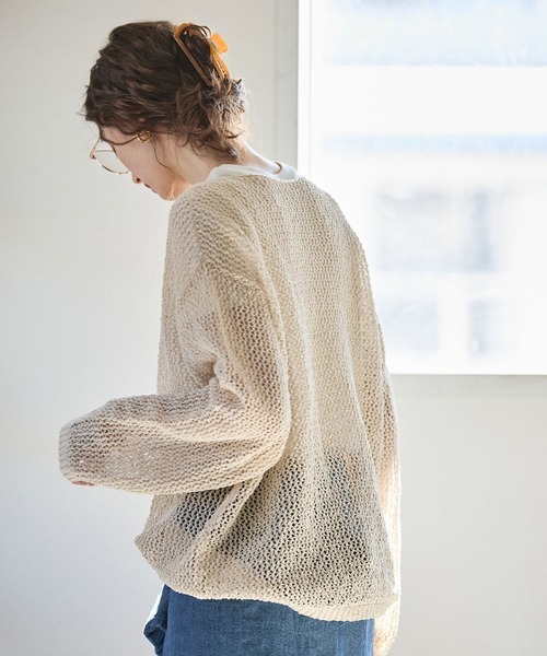 GEORGE'S（ジョージズ）の「メッシュニットプルオーバー（ニット/セーター・レディース・オフホワイト/ブラウン/ブラックミックス・FREE）」の10枚目の写真