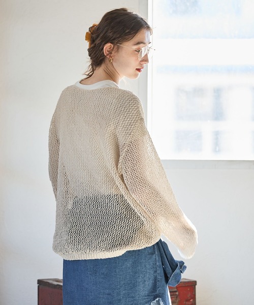 GEORGE'S（ジョージズ）の「メッシュニットプルオーバー（ニット/セーター・レディース・オフホワイト/ブラウン/ブラックミックス・FREE）」の11枚目の写真